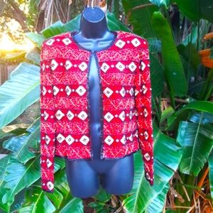 Papell beaded silk jacket